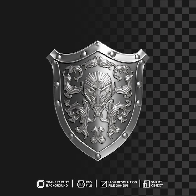 Premium glanzend 3D zilveren schild met transparantie