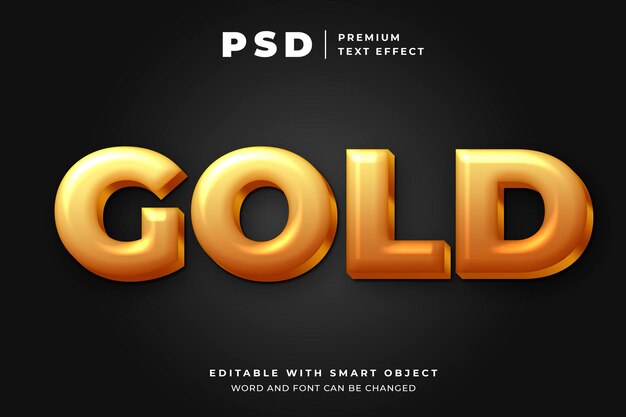 Premium gold editable text effect