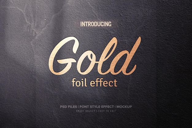 PSD premium gold foil text effect