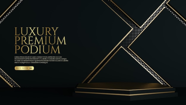 PSD premium gold luksusowa ozdobna wyświetlacz na podium