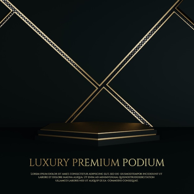 Esposizione del prodotto del podio premium gold luxury ornament