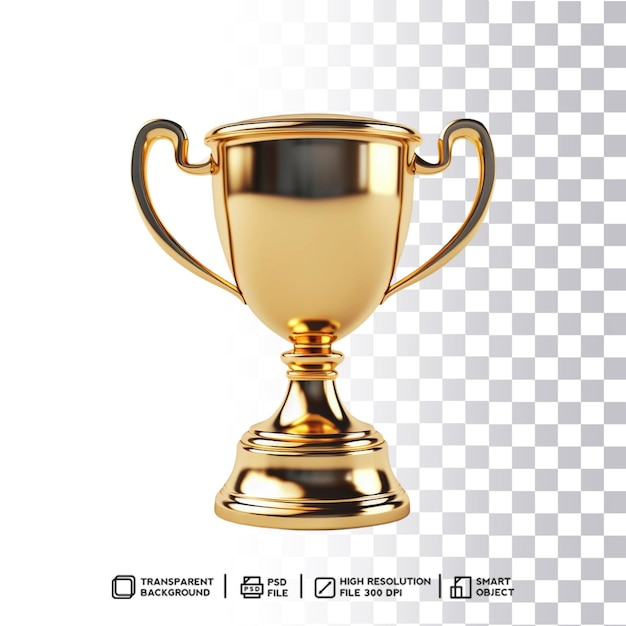 premium golden trophy with transparency