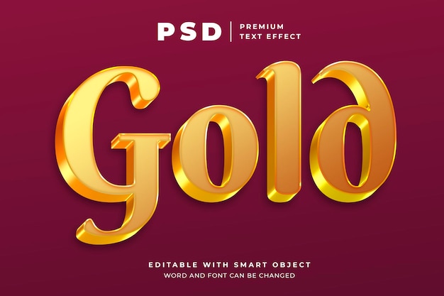 Premium goud bewerkbaar teksteffect