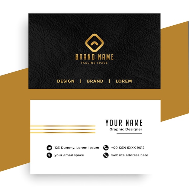 premium gouden visitekaart moderne sjabloon vector illustratie