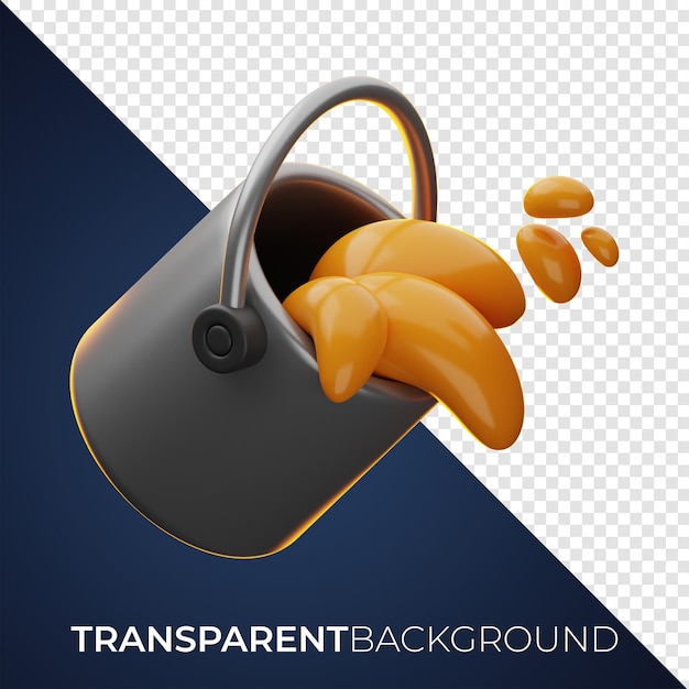 Premium Graphic Design paint bucket icon 3d rendering on isolated background PNG