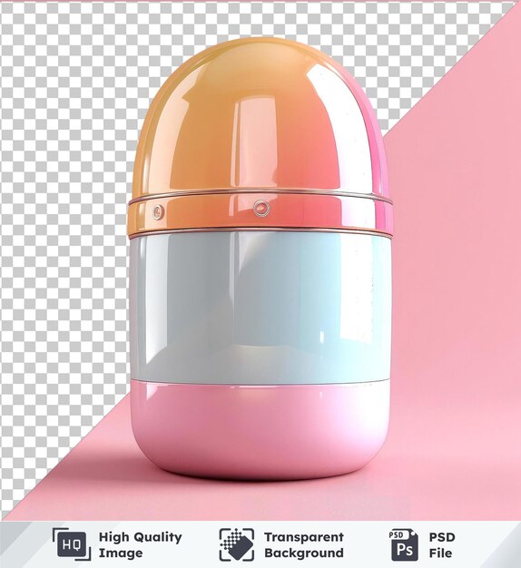 PSD premium of high quality psd coffee capsule mockup on a pink background