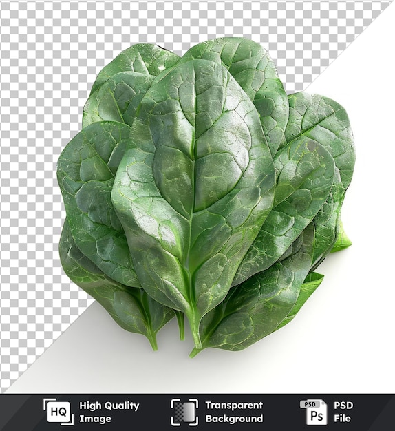 PSD premium of high quality psd spinach leaves displayed on a isolated background