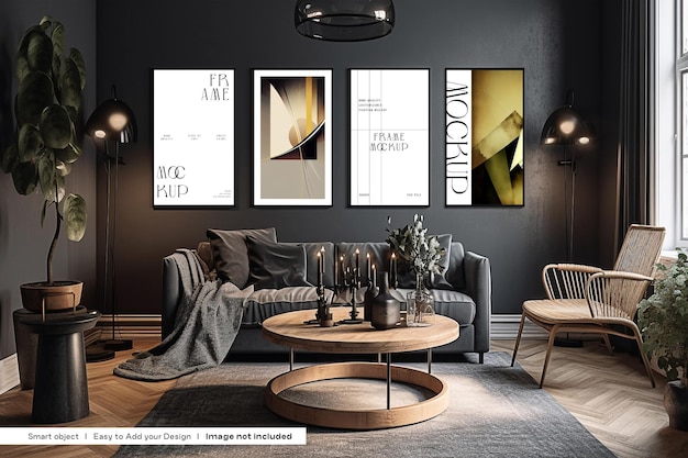 Premium Home Interieurlijsten Mockup Premium Slaapkamer Frames Mockup Premium Frames Mockup Premium