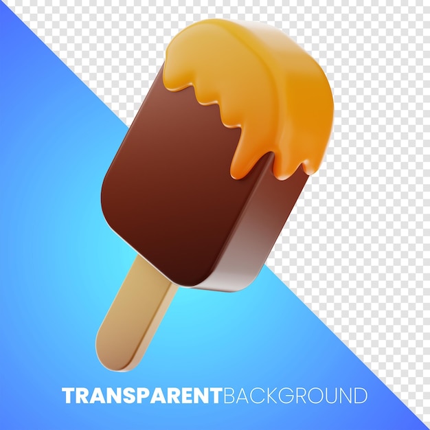 Premium ijs eten pictogram 3d-rendering op transparante achtergrond hoge resolutie png
