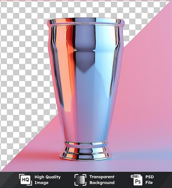 PSD premium of jigger shaped glass on a pink background