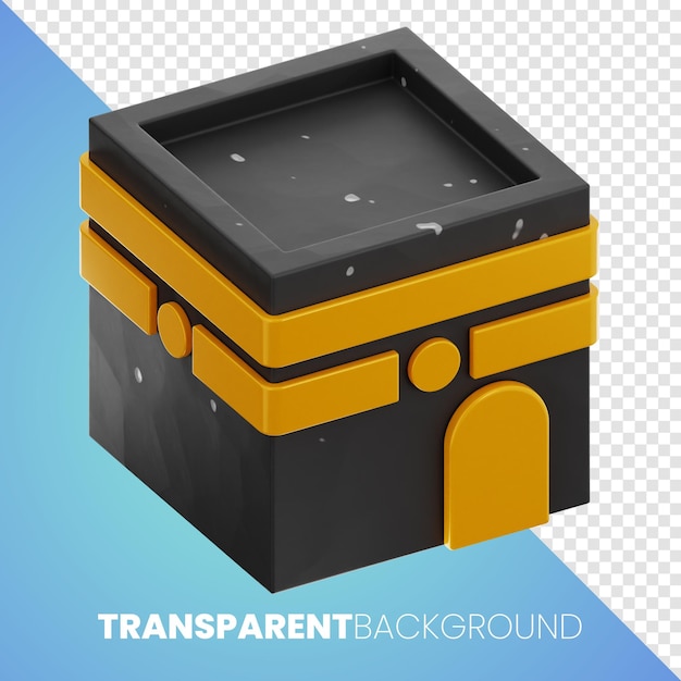 Premium kaaba ramadan arabisch pictogram 3d-rendering op geïsoleerde achtergrond