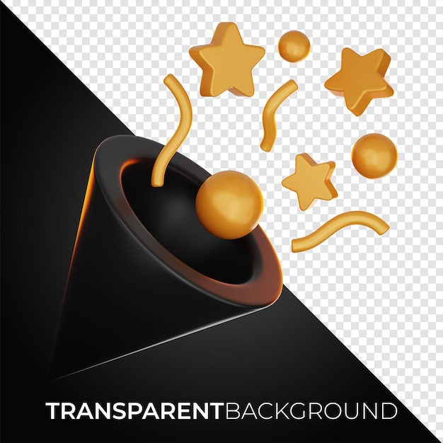 Premium kerst confetti pictogram 3D-rendering op geïsoleerde achtergrond PNG