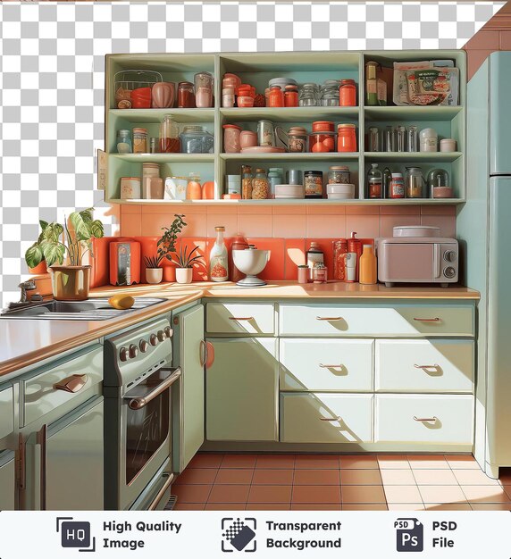 Premium kitchen artwork featuring a green potted plant stainless steel sink with silver faucet white drawer and countertop with a large glass window in the background