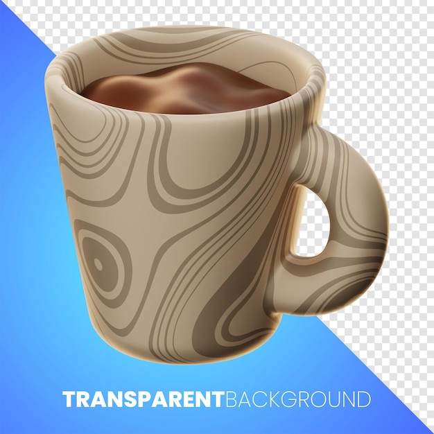 Premium kitchen coffee mug icon 3d rendering on isolated background