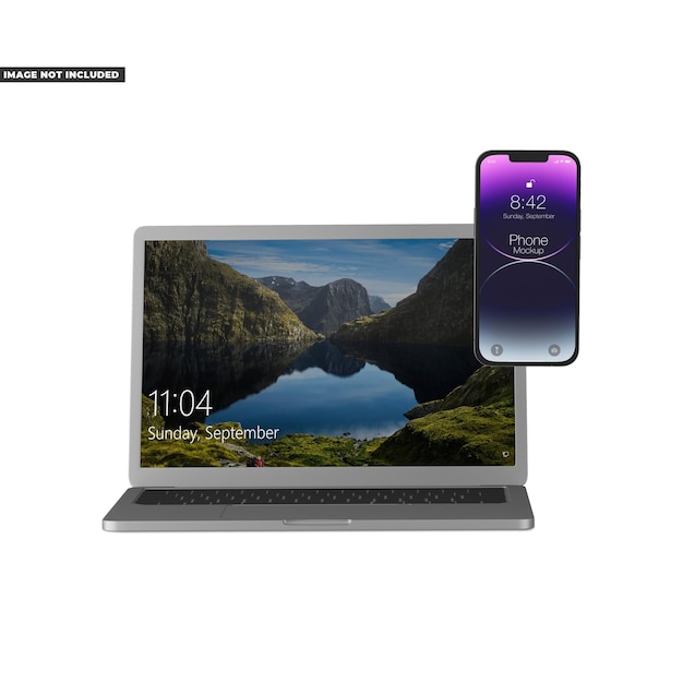 Premium Laptop Phone Mockup Template