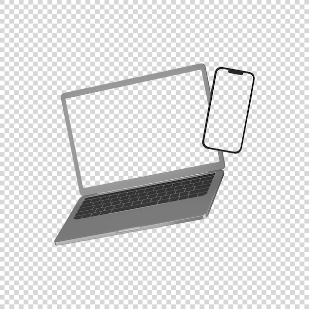 Premium laptop screen isolated png