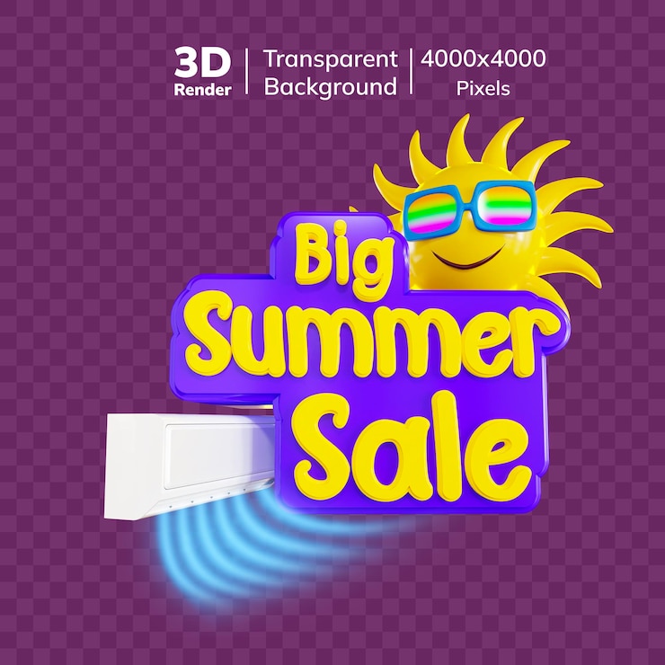 PSD premium letnia sprzedaż ikona 3d tytuł letniej sprzedaży 3d