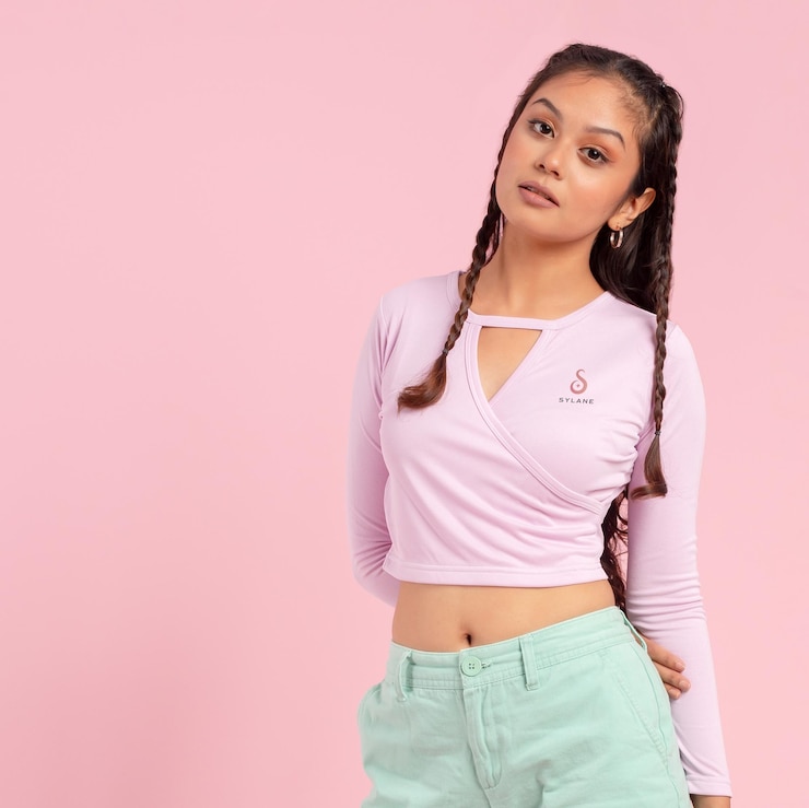 PSD premium logo mockup on a women clothing