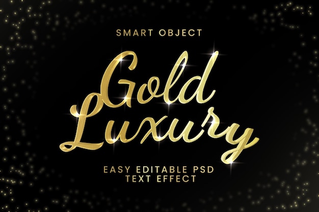 Premium luxe goud slim object tekst effect