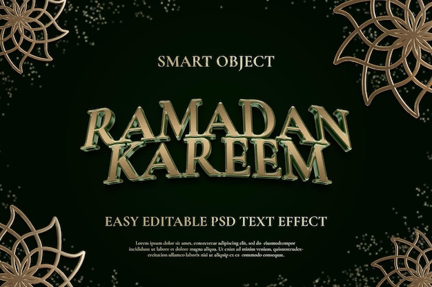 Премиум роскошный рамадан карим легко редактируемый умный объект psd