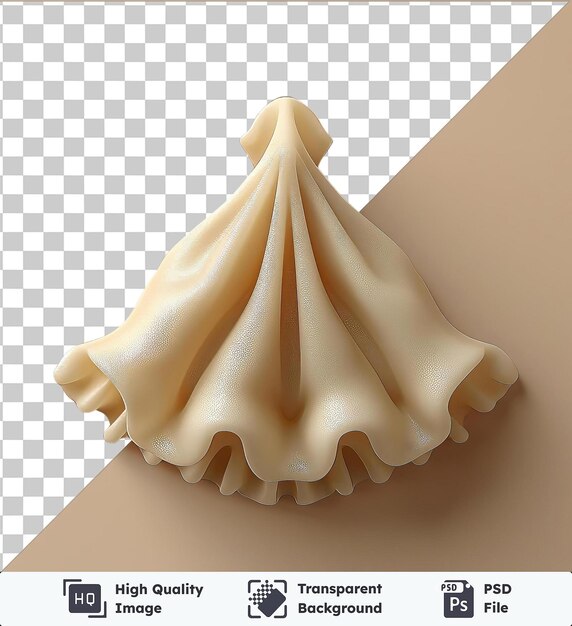 PSD premium manti sculpture in the shape of a boat on a beige background