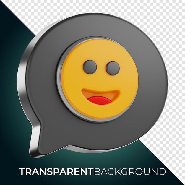 Premium Media Uśmiech Emoji Balon Ikona Renderowania 3d Na Na Białym Tle