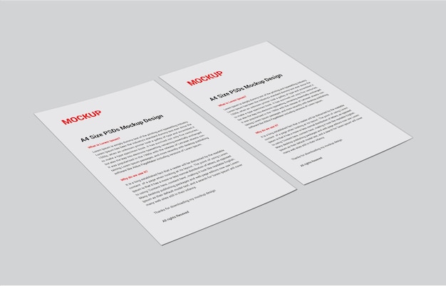 Premium Menu poster pamphlet invoice Letterhead fax cover flyer or Letter free PSD Mockup file