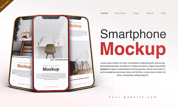 Modello premium per mockup dello schermo del telefono cellulare