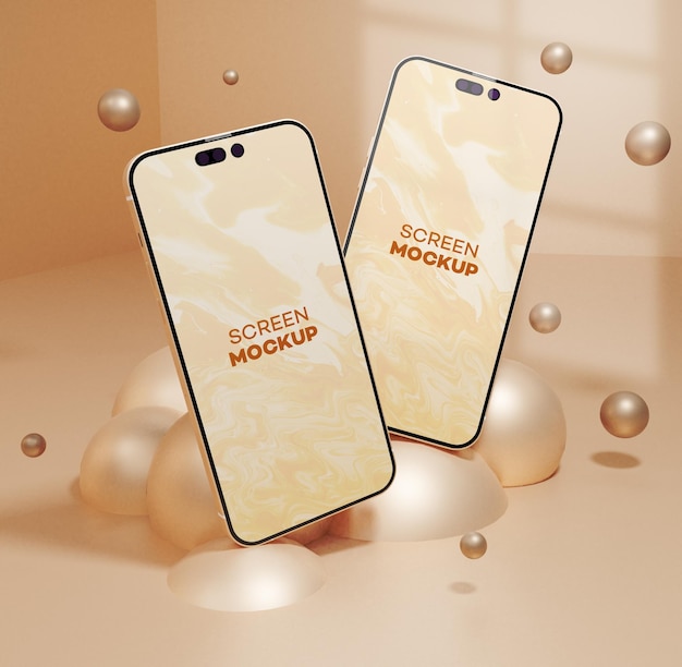 Mockup premium dello schermo di un telefono cellulare