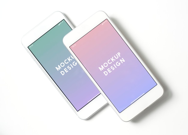 Premium mockupsjabloon voor mobiele telefoon