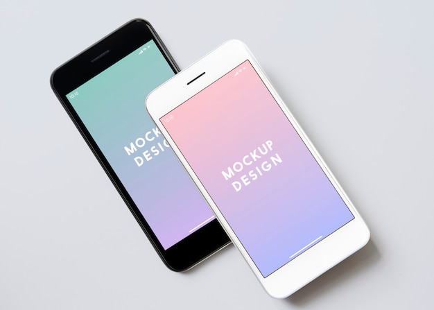 Premium mockupsjabloon voor mobiele telefoon