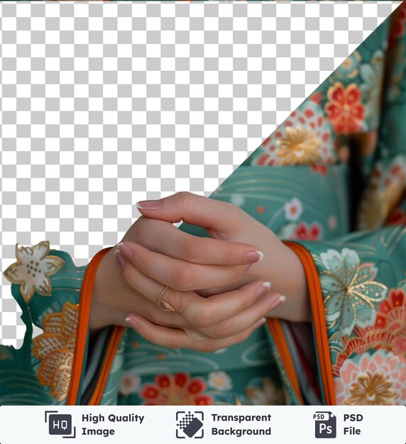 PSD premium mooie hand van de japanse vrouw in kimono