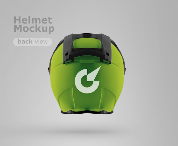 Premium motorhelm mockup achteraanzicht