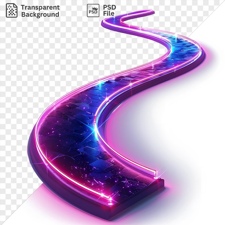 PSD premium of neon vector trails symbol light streaking through the sky