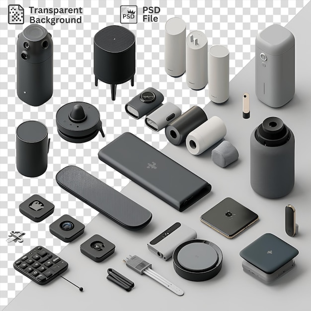 PSD 투명한 배경에 설치된 하이테크 스마트 홈 장치의 프리미엄