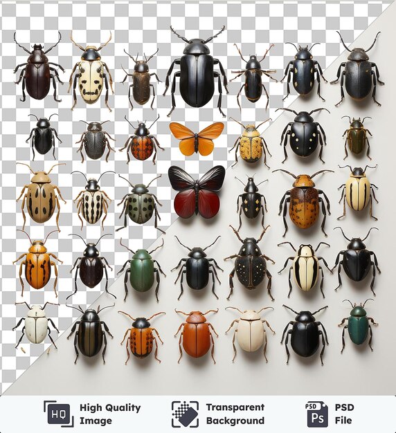 PSD リアルな写真のプレミアム entomologist_s 昆虫コレクション