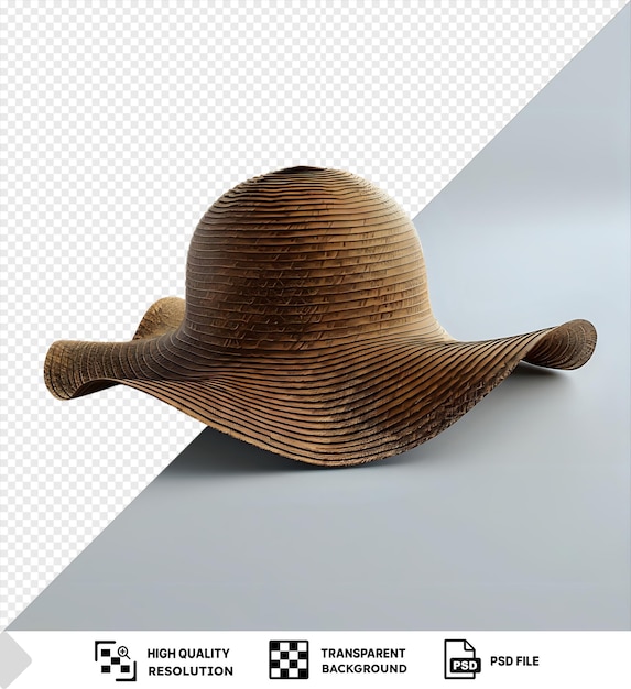 PSD Премиум солнечной шляпы png клипарт с коричневой шляпой и черной теней png