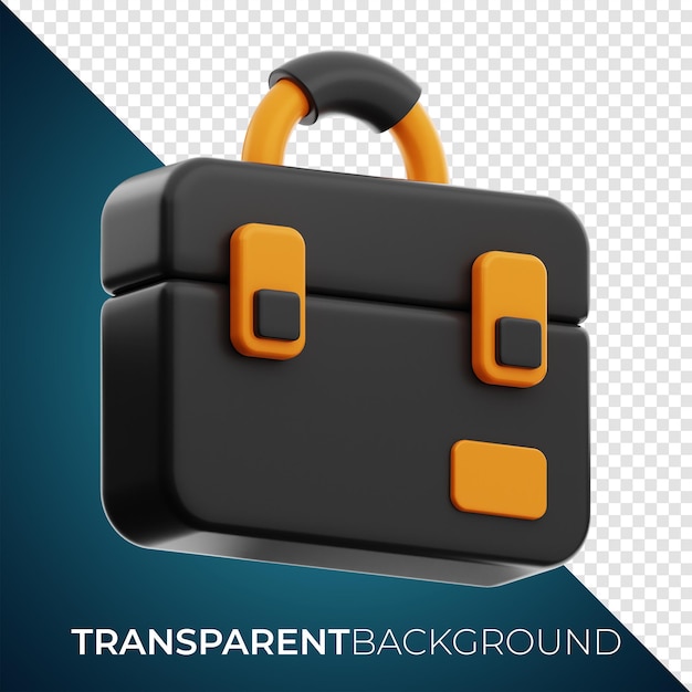 Premium Office business handbag icon 3d rendering on isolated background PNG