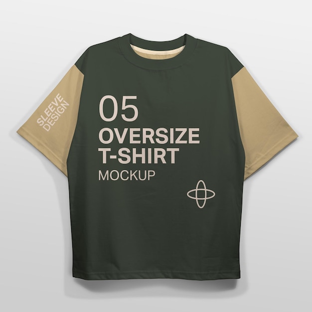 PSD t-shirt oversize premium mockup vista frontale