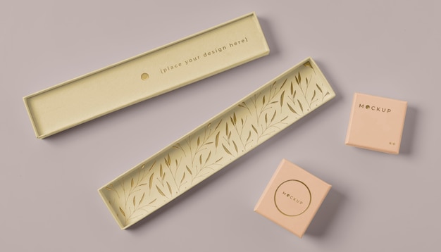 PSD premium packaging mock-up arrangement