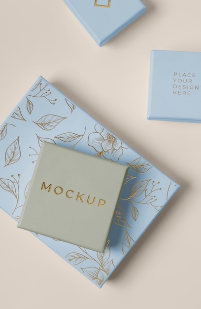 PSD premium packaging mock-up arrangement