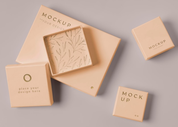 PSD premium packaging mock-up arrangement