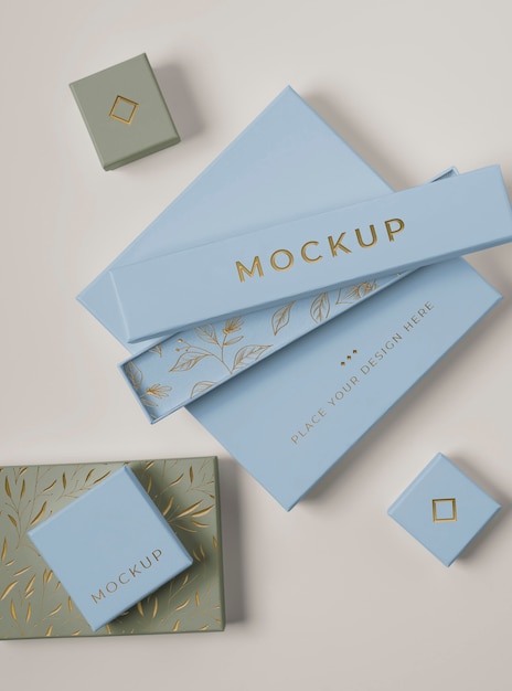 PSD assortimento di mock-up di packaging premium