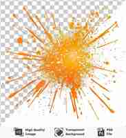 PSD simbolo vettoriale di esplosione di particelle premium esplosione quantistica arancione su uno sfondo isolato