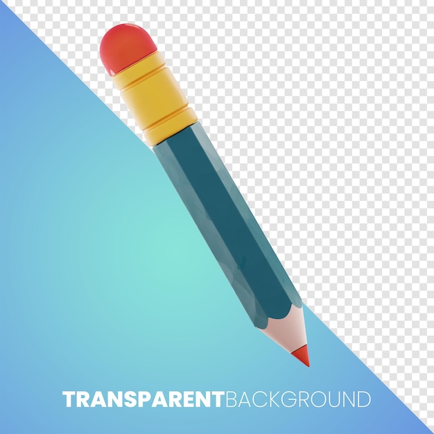 Premium pencil multimedia user interface icon 3d rendering png transparent background