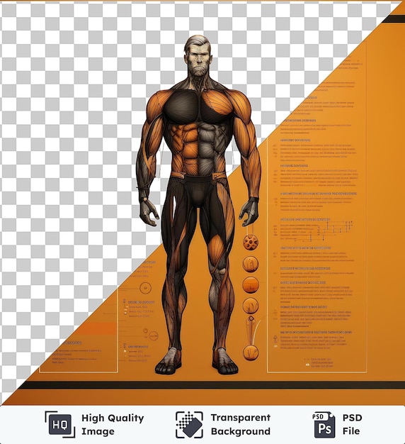 PSD premium picture of realistic photographic kinesiologist_s human muscle chart