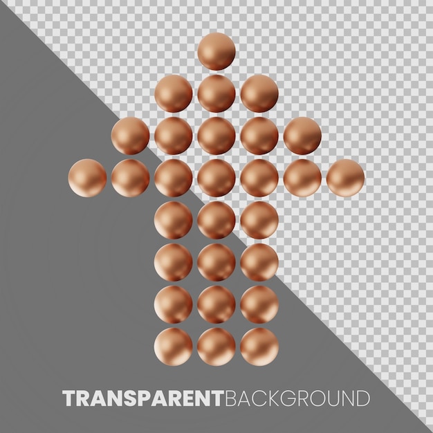 Premium pijlpictogram 3D-rendering op geïsoleerde achtergrond, PNG