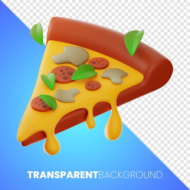 premium pizza fastfood pictogram 3D-rendering op transparante achtergrond hoge resolutie PNG