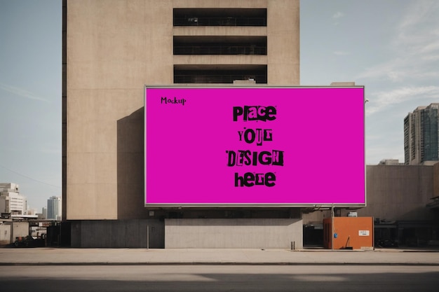 Premium psd billboard mockup with old building