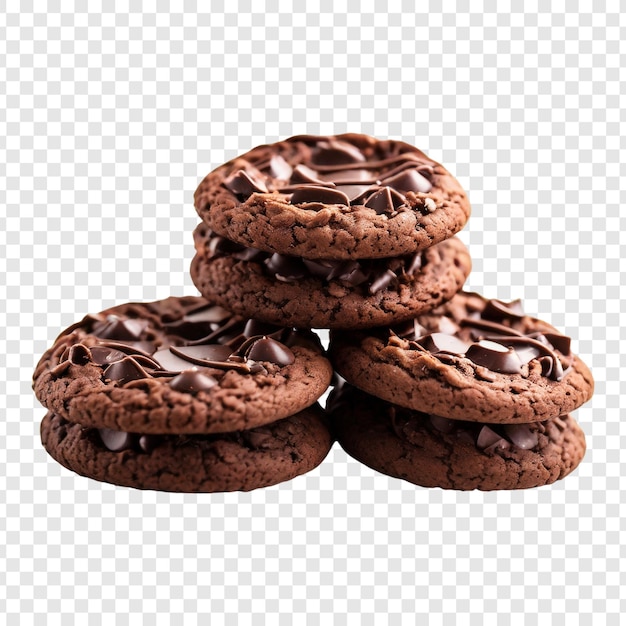 Premium psd chocolate cookie isolated on transparent background realistic and delicious